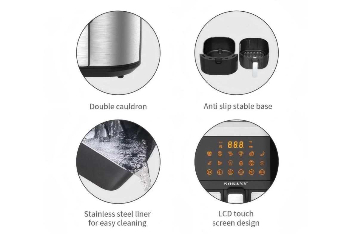 "Аэрогриль SOKANY SK-10037 2000 Вт 8.8 л" - вид 3