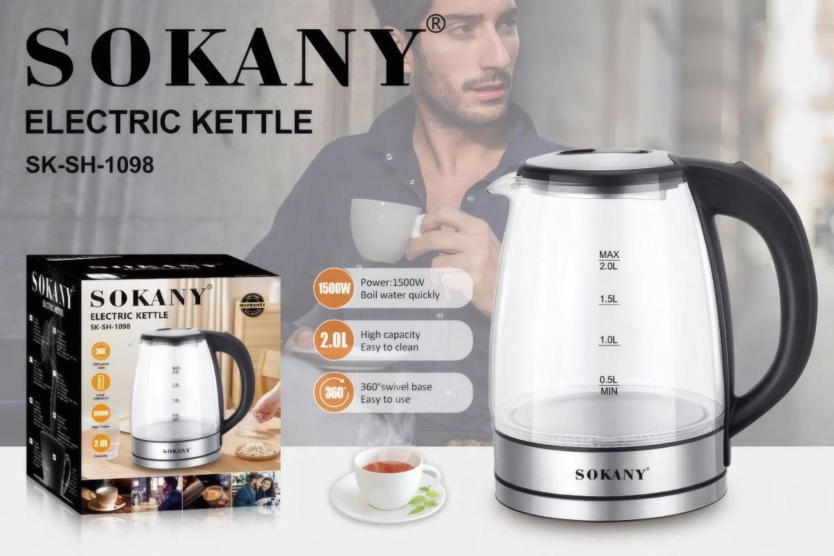 "Электрочайник SOKANY SK-SH-1098 1500 Вт 2 л" - вид 2