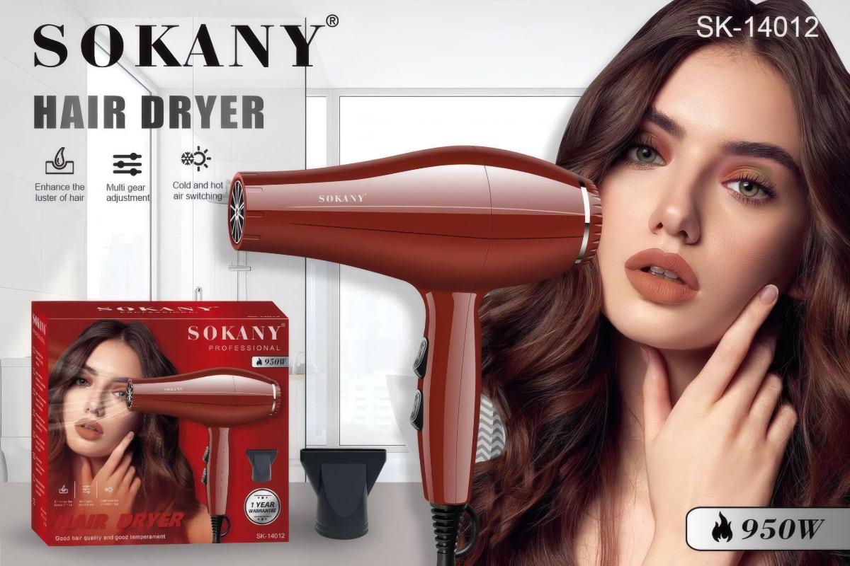 Фен для волос SOKANY SK-14012 950 Вт бордовый
