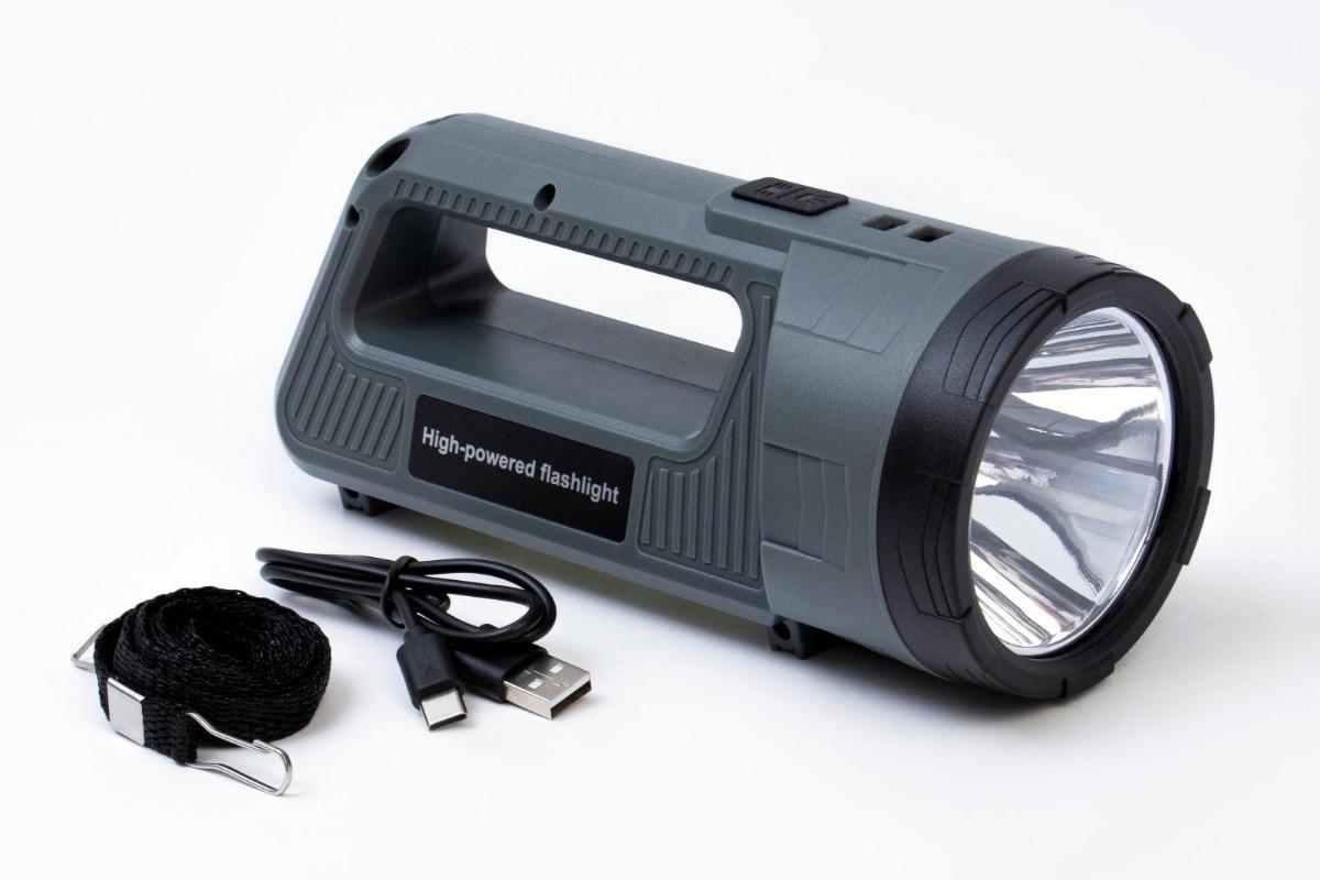 Фонарь светодиодный аккумуляторный 20 Вт COB серый