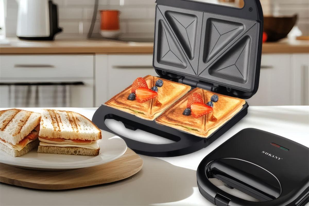 "Сэндвичница SOKANY SK-08060 750 Вт черная" - вид 5