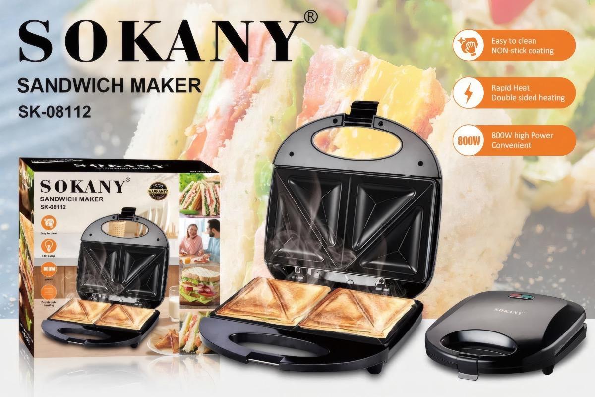 "Сэндвичница SOKANY SK-08112 800 Вт черная" - вид 2