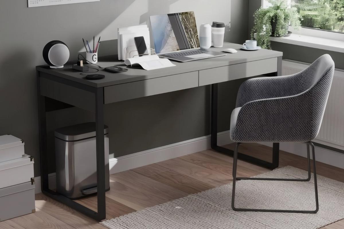 Стол письменный Лофт DQ MADRID М-2 серый графит