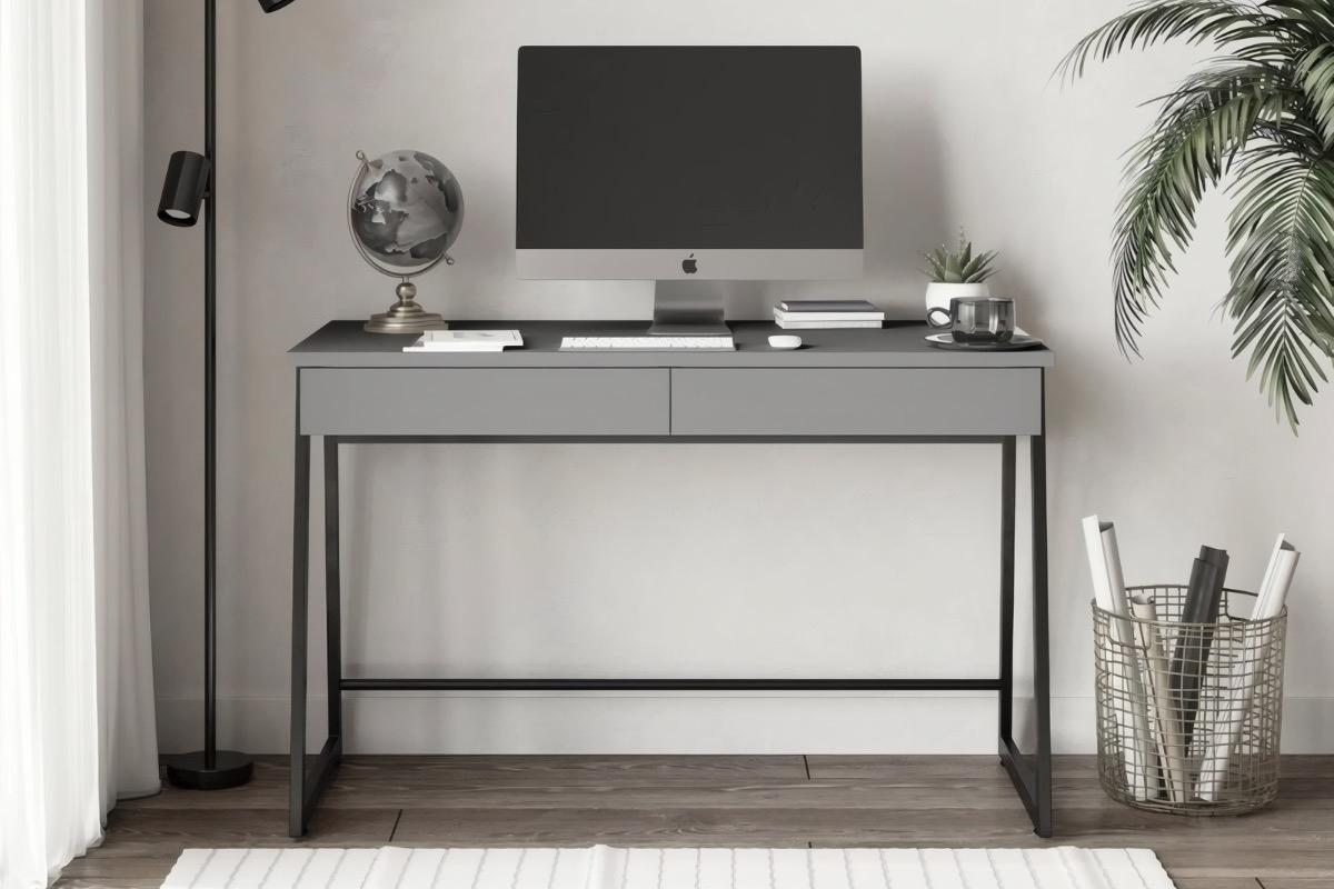 Стол письменный Лофт DQ MADRID М-3 серый графит