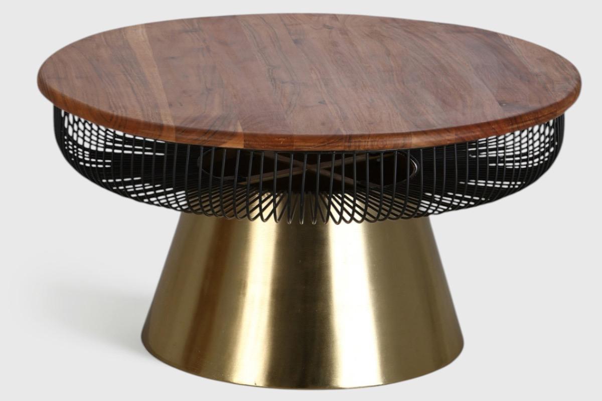 "Столик журнальный Венский кофе круглый золотистый" - вид 3