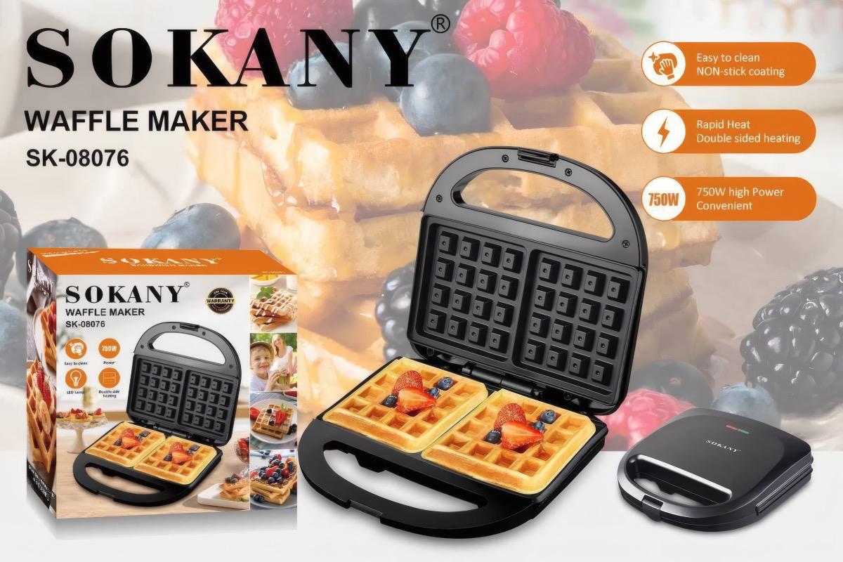 Вафельница SOKANY SK-08076 750 Вт черная