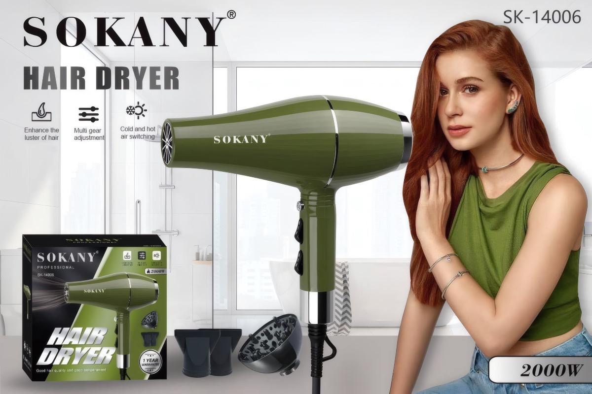 "Фен для волос SOKANY SK-14006 2000 Вт зеленый" - вид 2