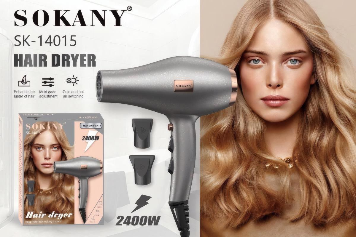 "Фен для волос SOKANY SK-14015 2400 Вт серый" - вид 2
