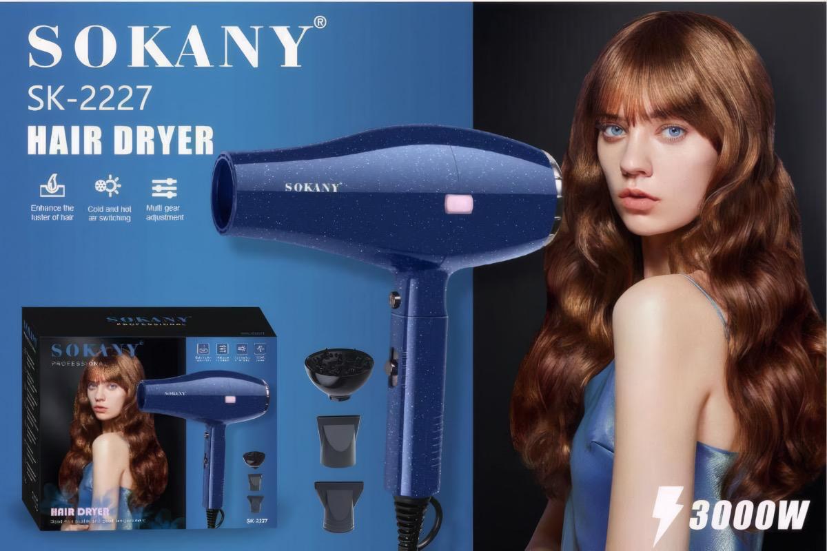 "Фен для волос SOKANY SK-2227 3000 Вт синий" - вид 2
