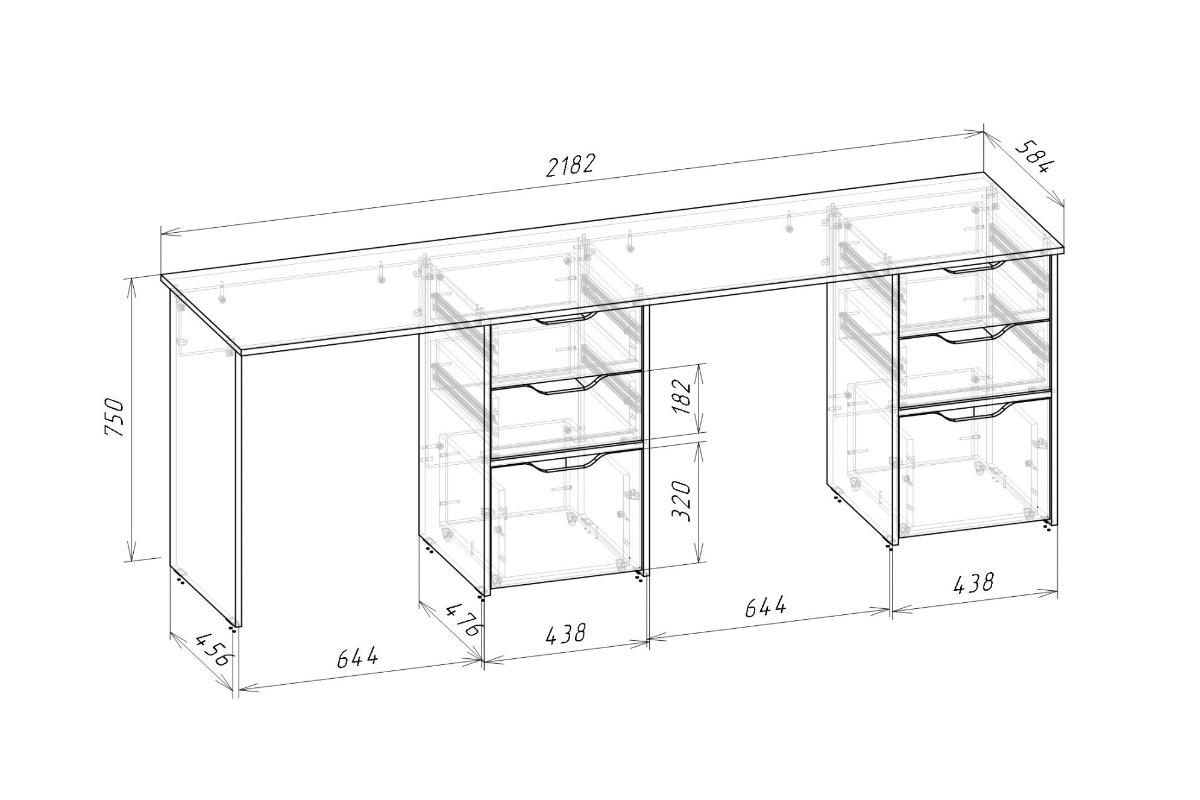 "Письменный стол Мико тандем" - вид 3