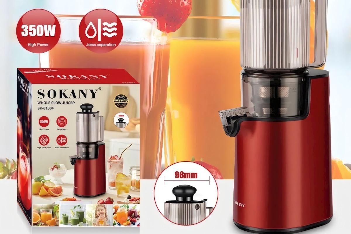 "Соковыжималка SOKANY SK-01004 350 Вт красная" - вид 2