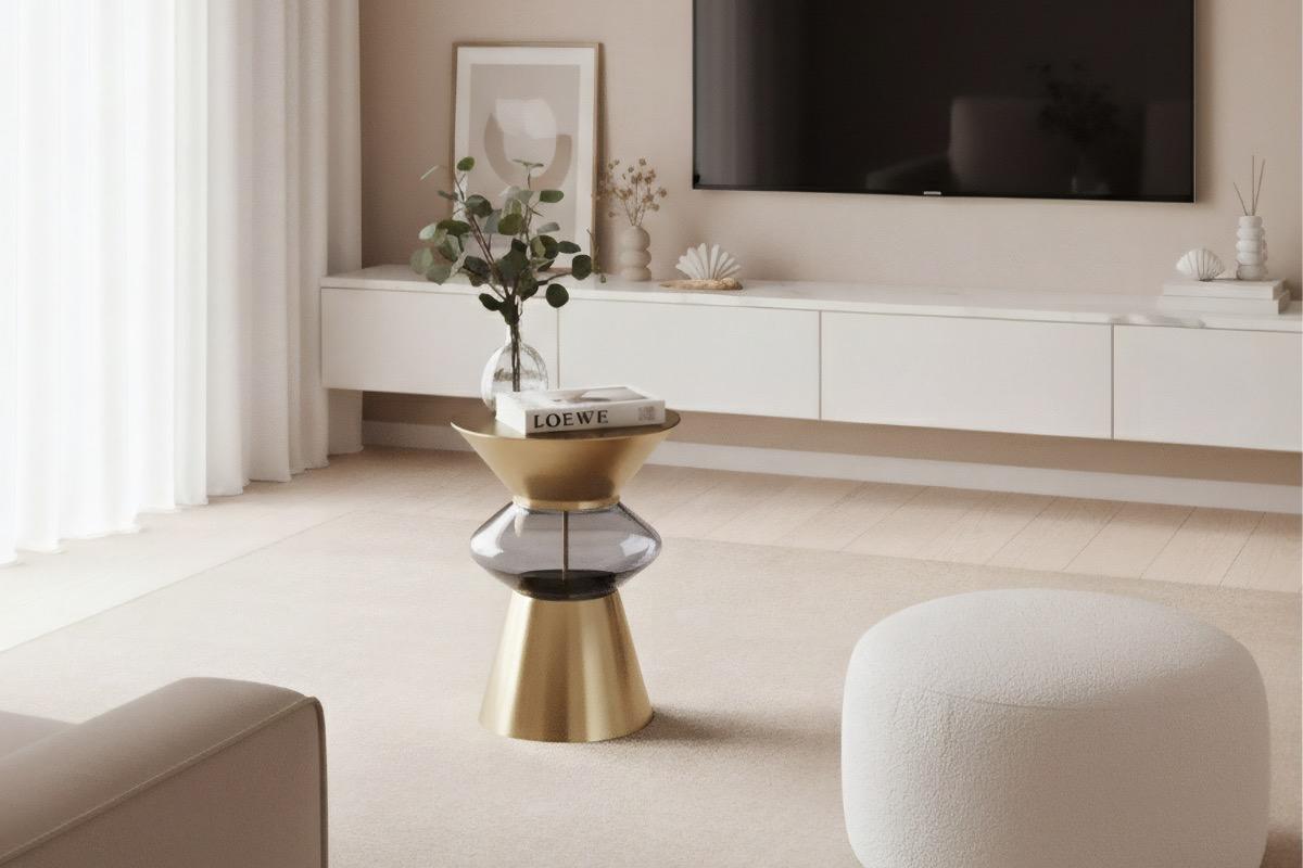 Столик кофейный Карамель золотистый